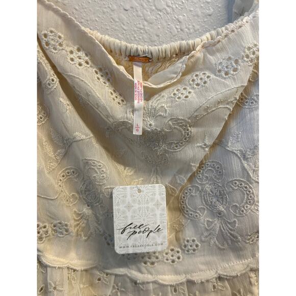 NWT BOHO eyelet Ivory Free People Malina Maxi Dress Size Large $198 MSRP - Picture 3 of 11